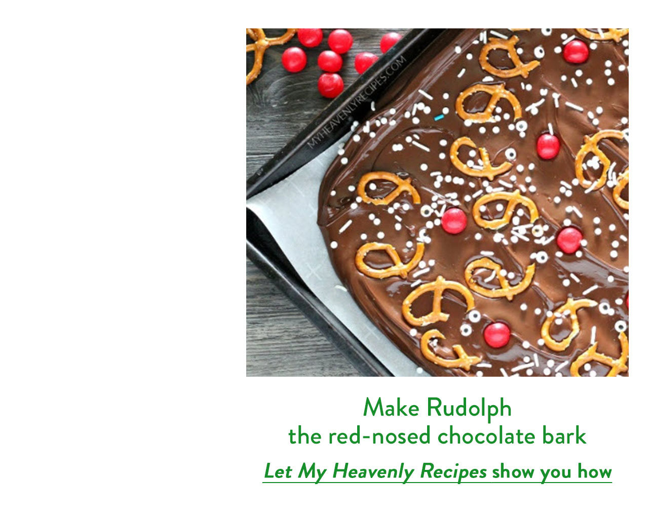 Make Rudolph the red-nosed chocolate bark