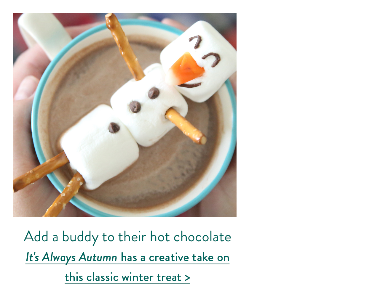 Add a buddy to their hot chocolate