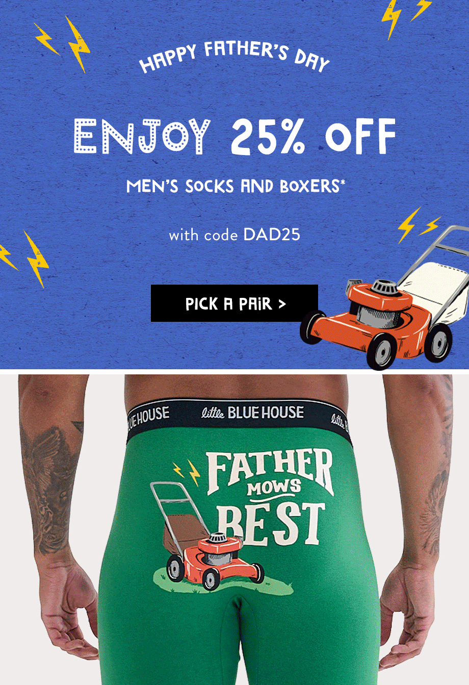 25% off boxers and socks - M