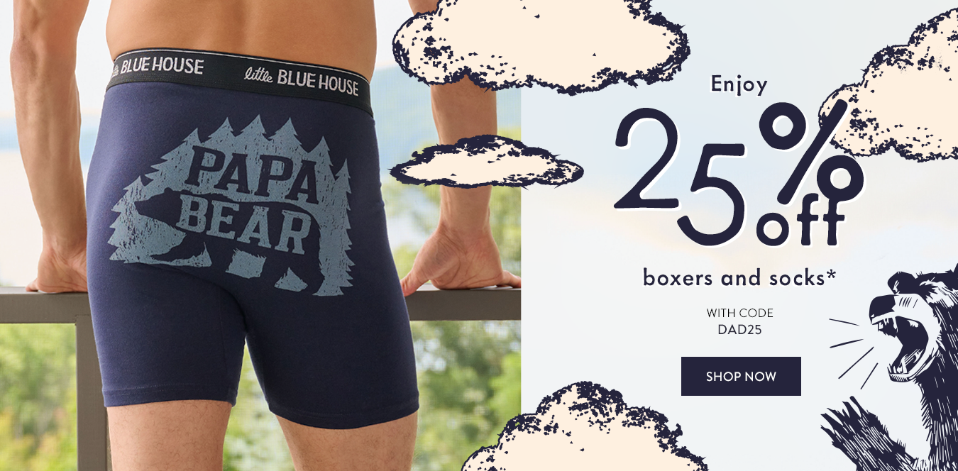 25% off boxers and socks