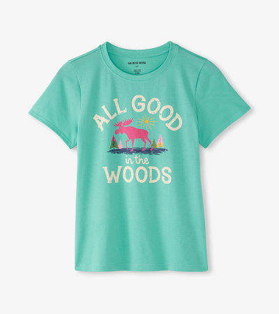 T-shirt de pyjama pour femme – Orignal « All Good in the Woods »