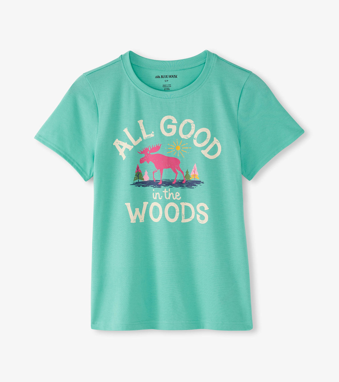 Agrandir l'image de T-shirt de pyjama pour femme – Orignal « All Good in the Woods »