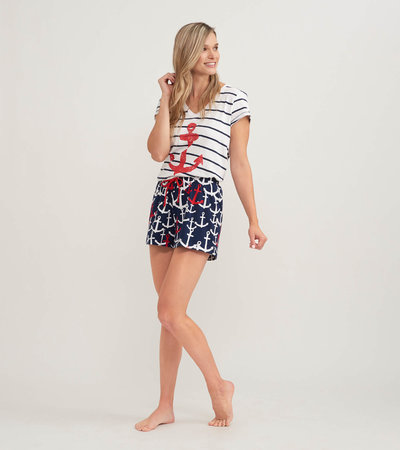 Anchors Women's Tee and Shorts Pajama Separates