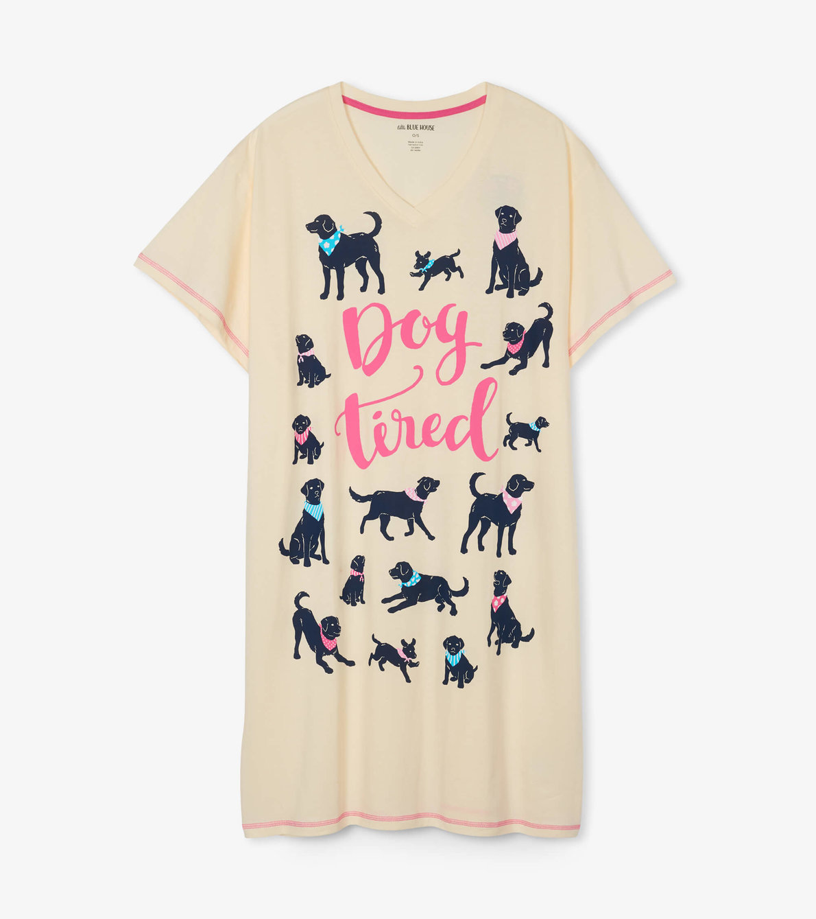 Agrandir l'image de Chemise de nuit pour femme – Labradors à bandana « Dog Tired »