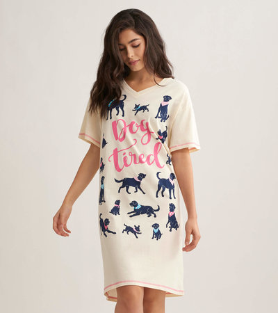 Chemise de nuit pour femme – Labradors à bandana « Dog Tired »
