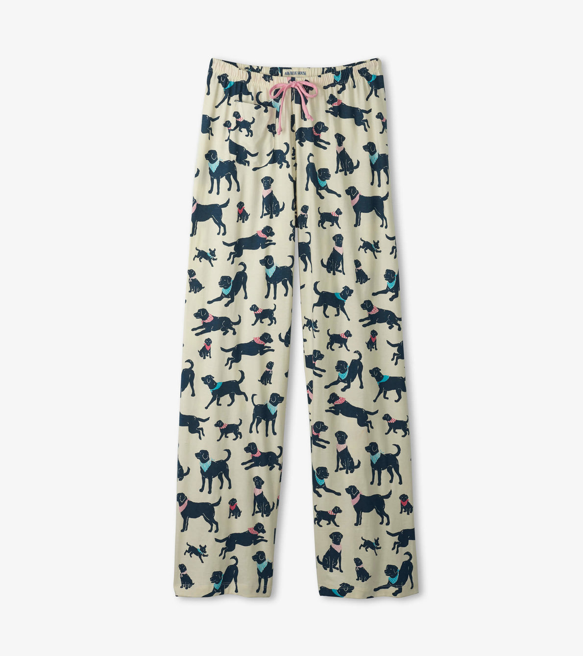 Agrandir l'image de Pantalon de pyjama en jersey pour femme – Labradors à bandana