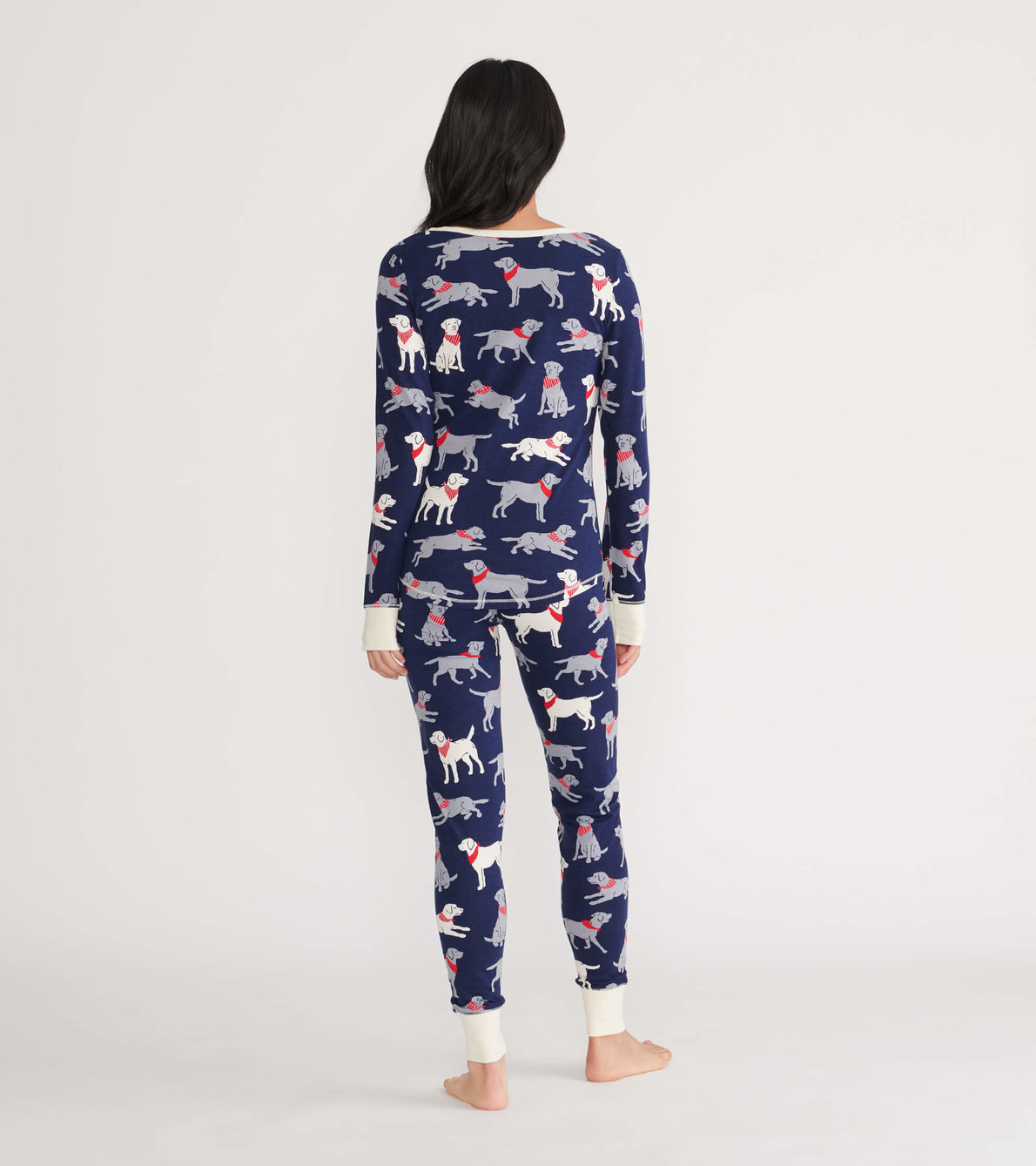 Agrandir l'image de Pyjama en jersey pour femme – Labradors à bandana