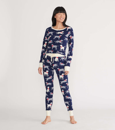 Pyjama en jersey pour femme – Labradors à bandana