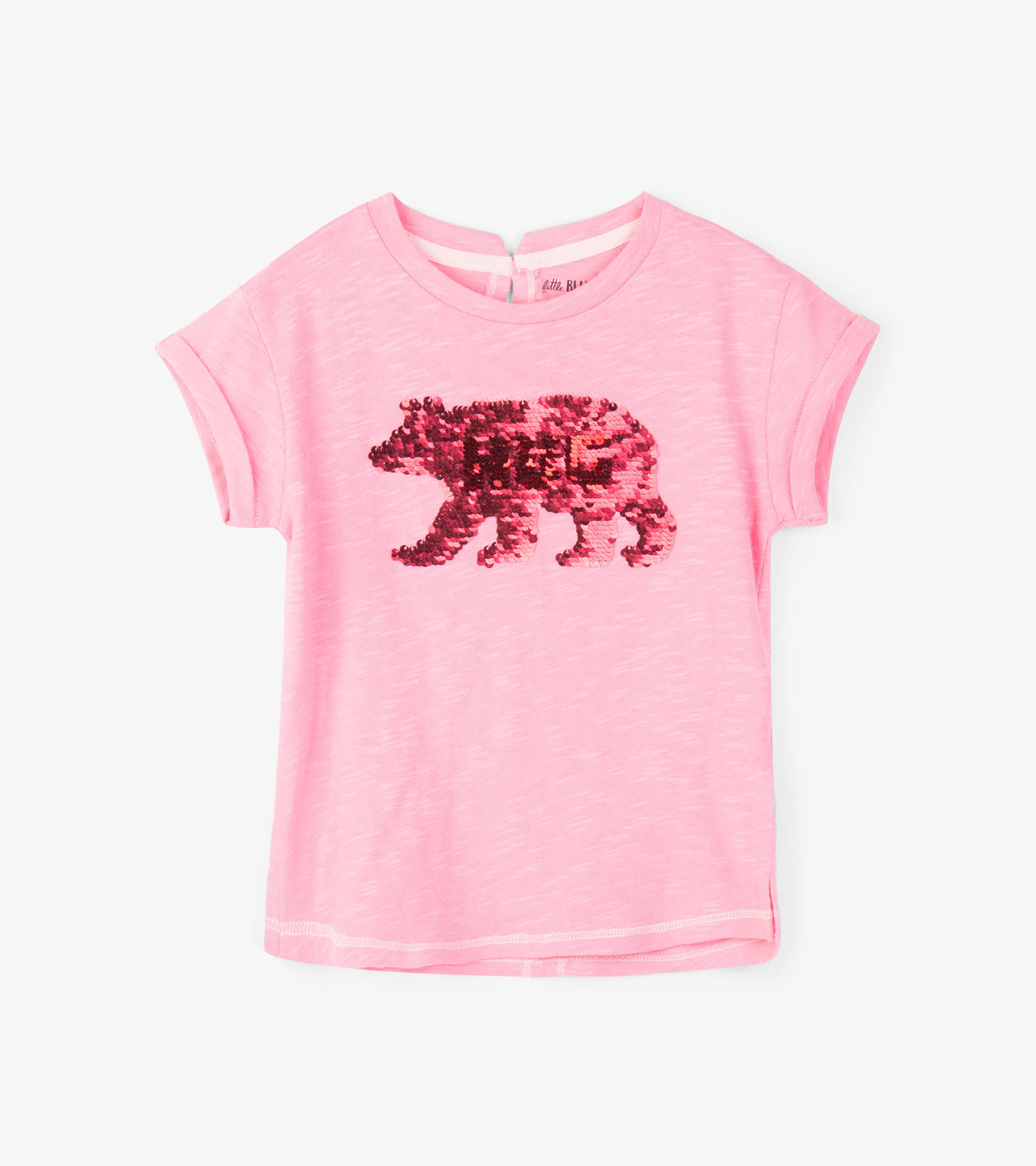 Agrandir l'image de T-shirt à paillettes réversibles pour enfant – Ours câlin