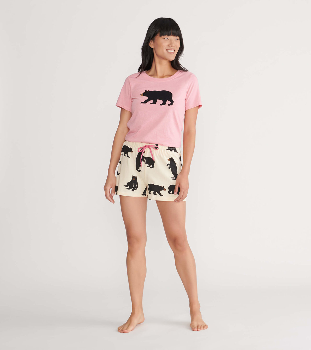 Agrandir l'image de Ensemble de pyjama t-shirt et short interchangeables pour femme - Ours classiques