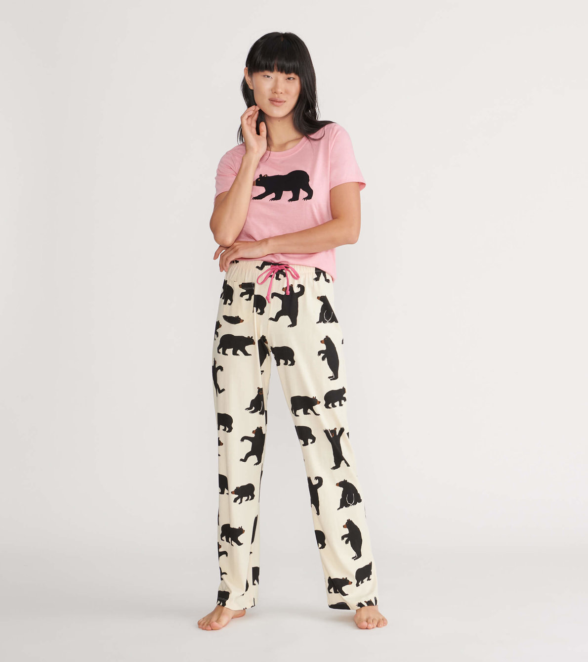 View larger image of Bear on Pink Women's Pajama Tee