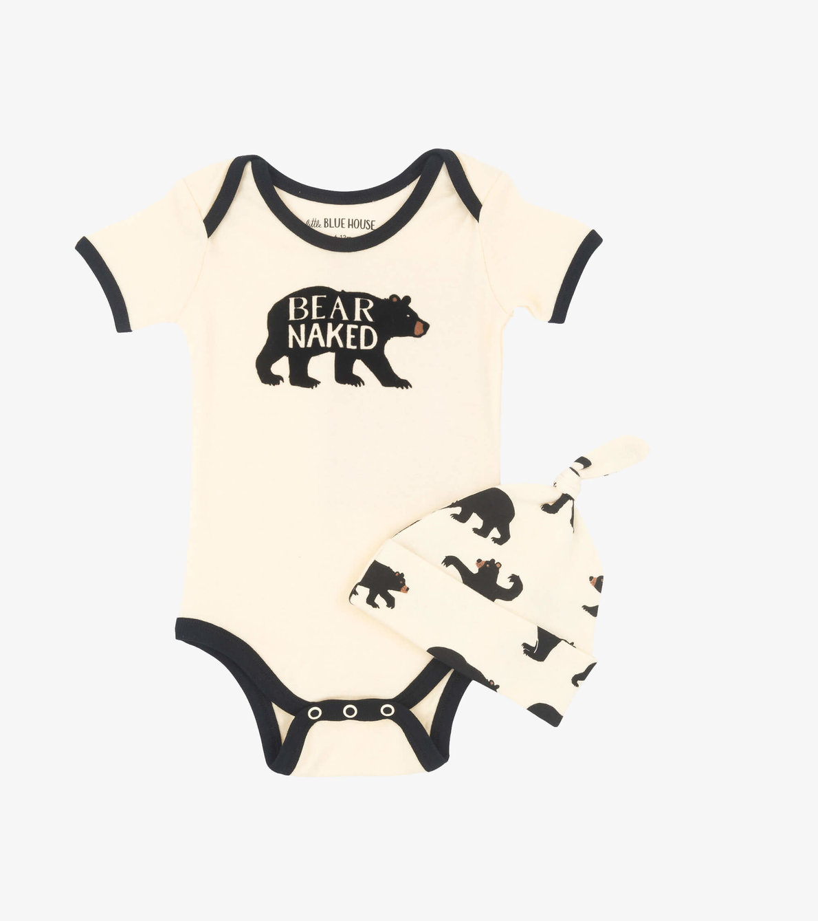 View larger image of Black Bear Baby Bodysuit with Hat
