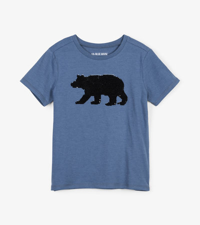 T-shirt à paillettes réversibles pour enfant – Ours