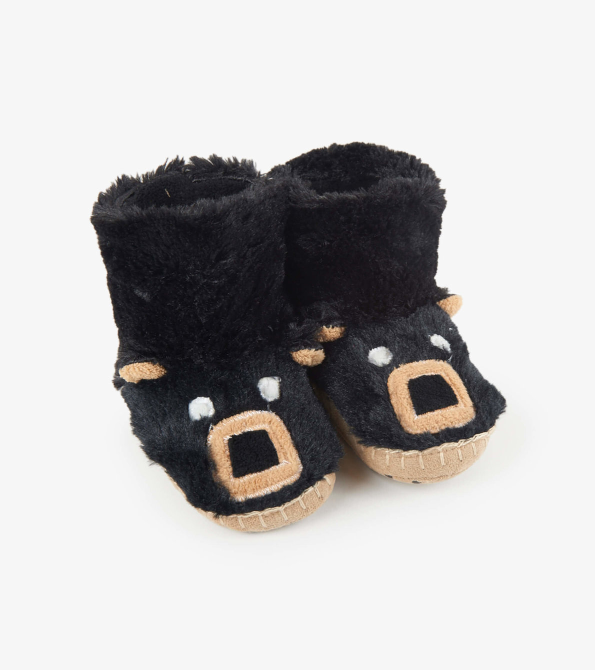 View larger image of Black Bear Kids Fuzzy Slouch Slippers
