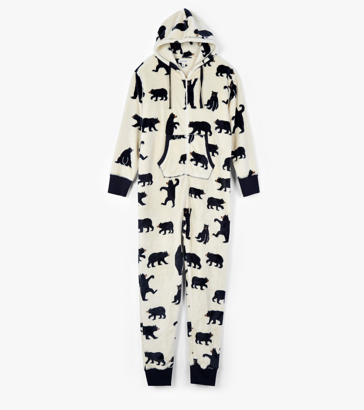View larger image of Adult Black Bears Hooded Fleece Jumpsuit