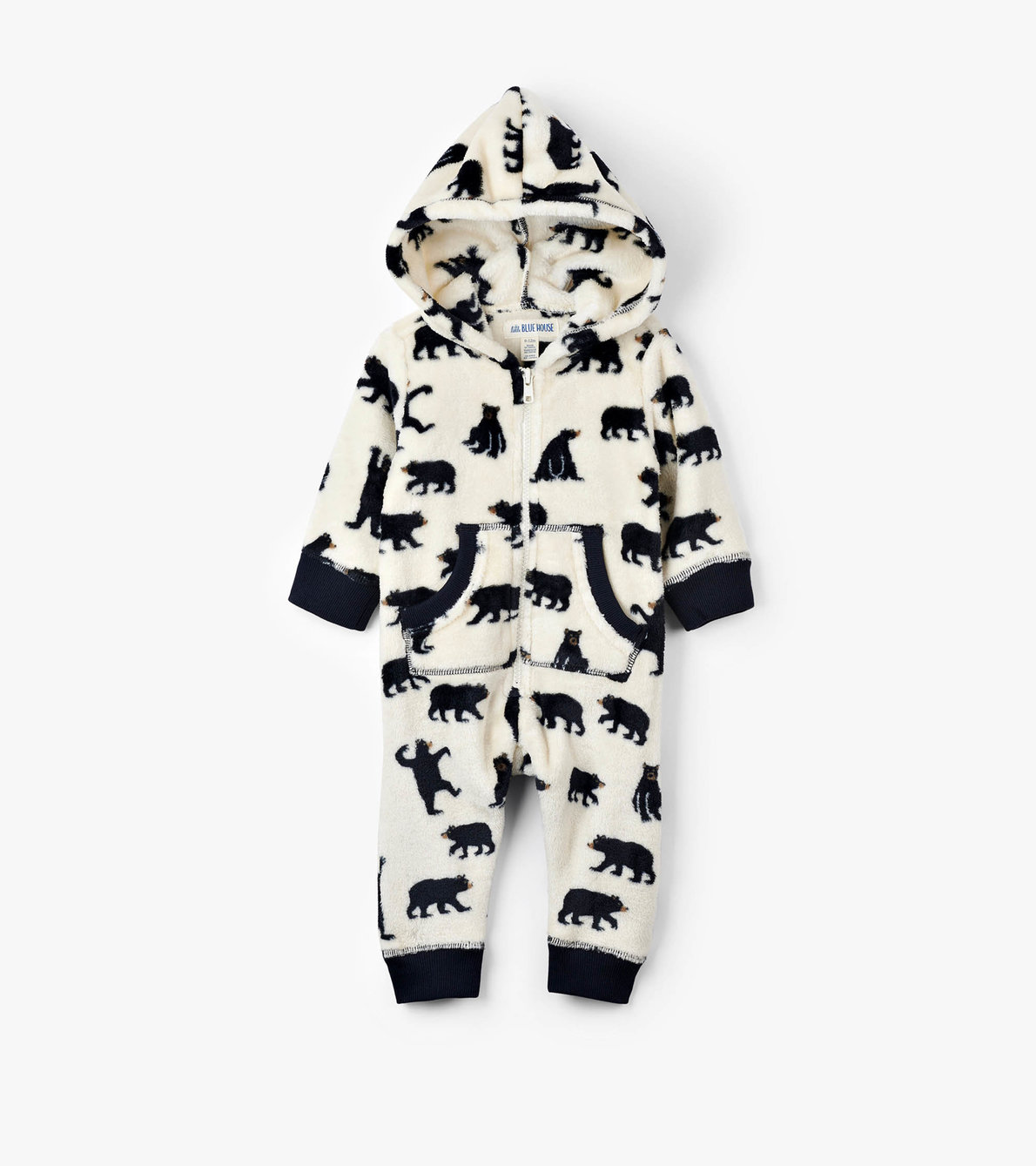 View larger image of Baby Black Bears Hooded Fleece Jumpsuit
