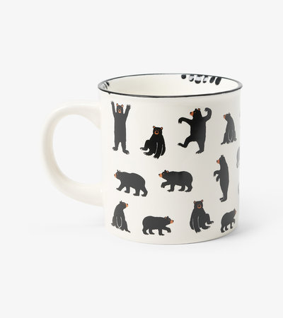 Black Bears Ceramic Camping Mug