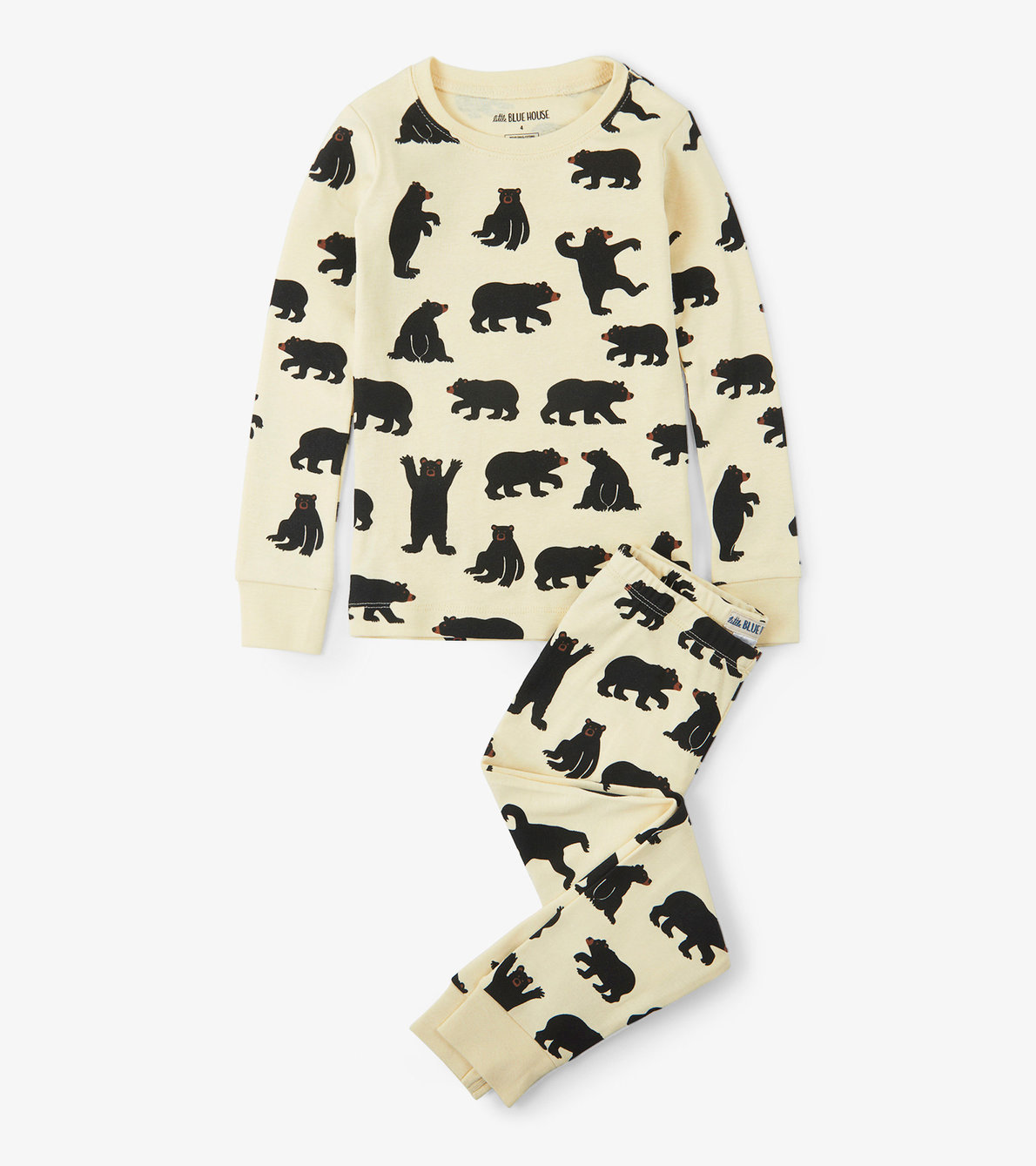 Agrandir l'image de Pyjama pour enfant – Ours noirs sur fond naturel