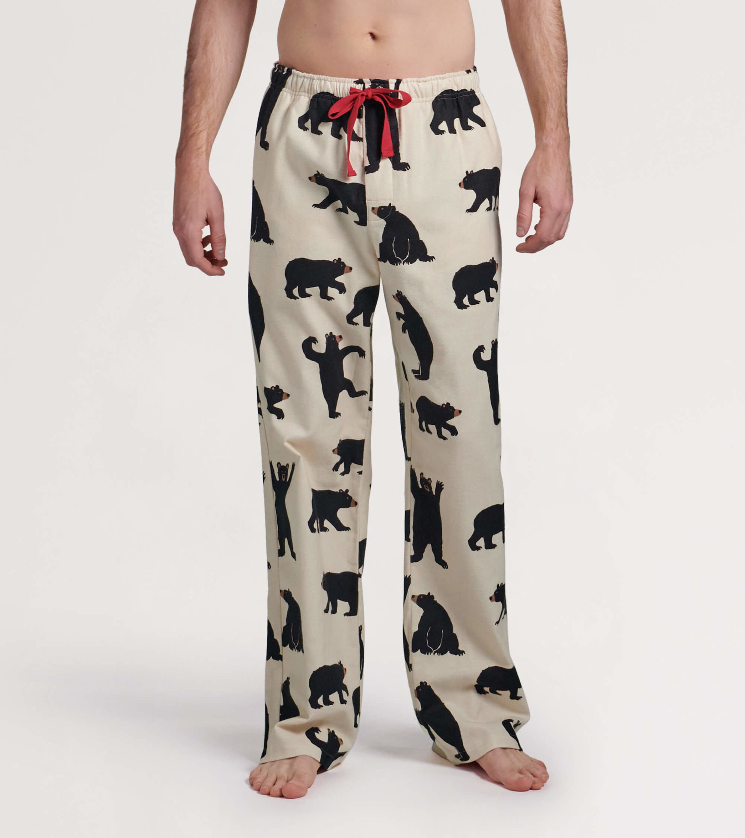 Men's Black Bears Flannel Pajama Pants - Little Blue House CA