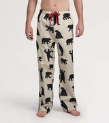 Men's Black Bears Flannel Pajama Pants