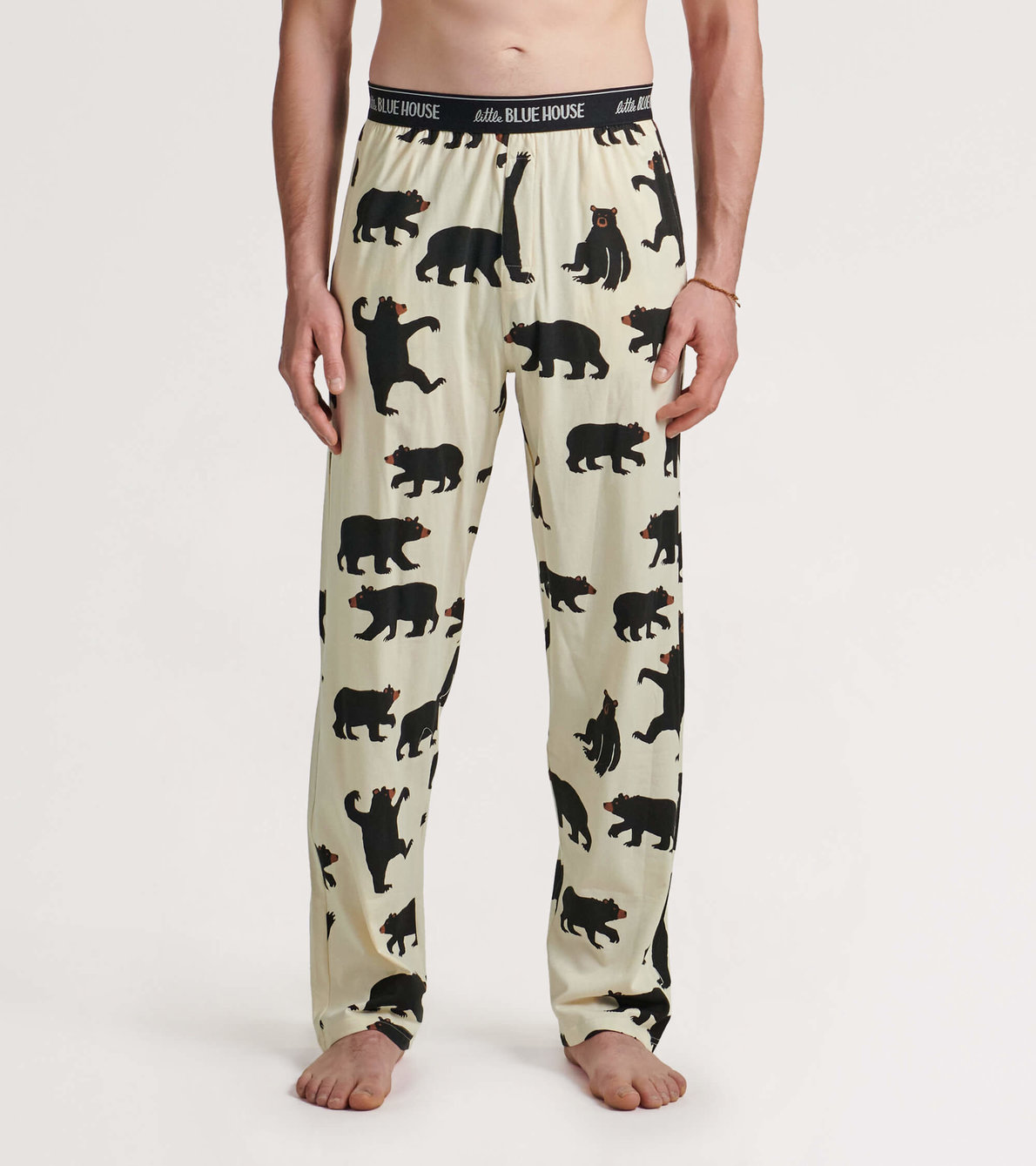 Agrandir l'image de Pantalon de pyjama en jersey pour homme – Ours noirs
