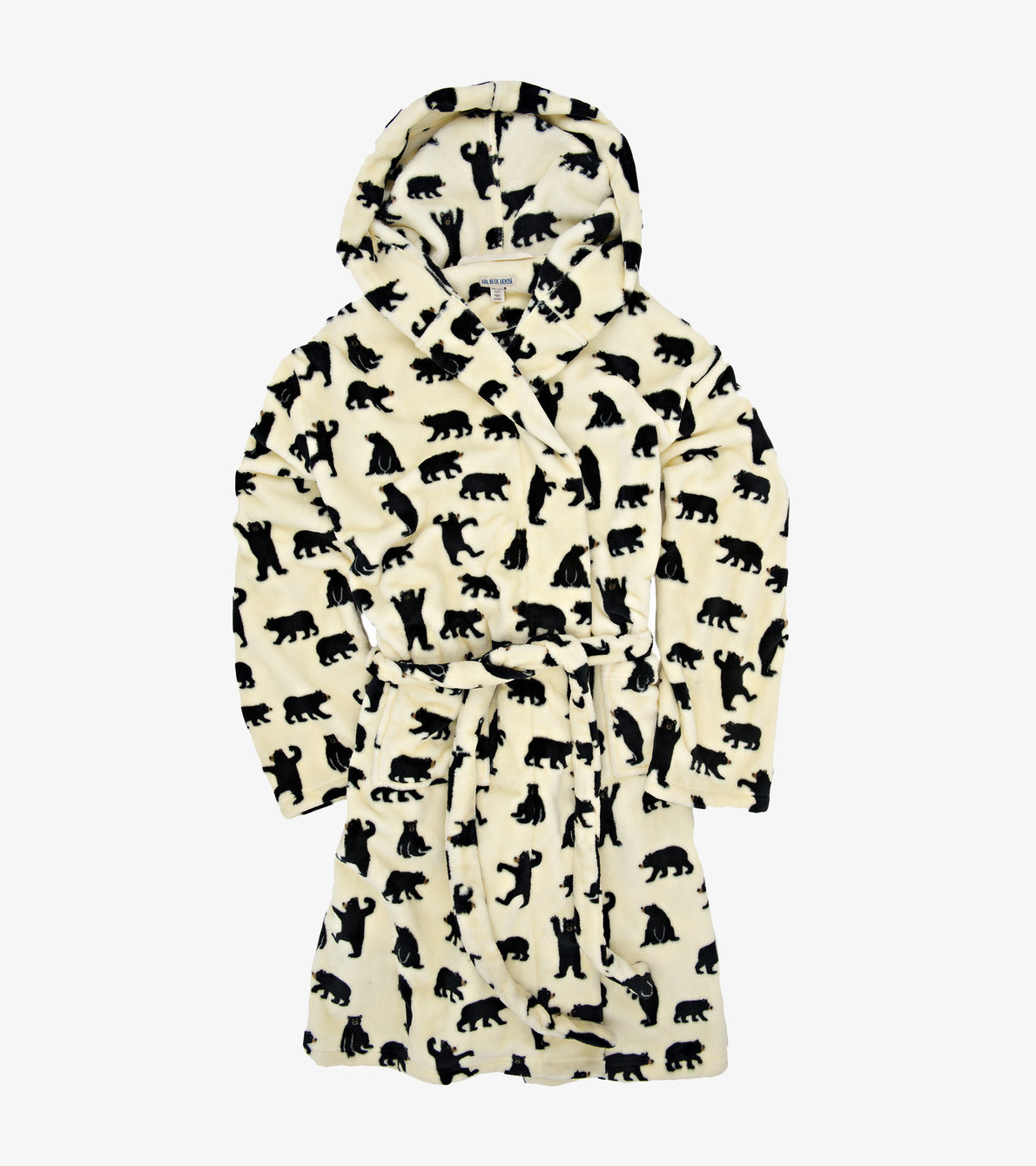 View larger image of Black Bears on Natural Adult Fleece Robe