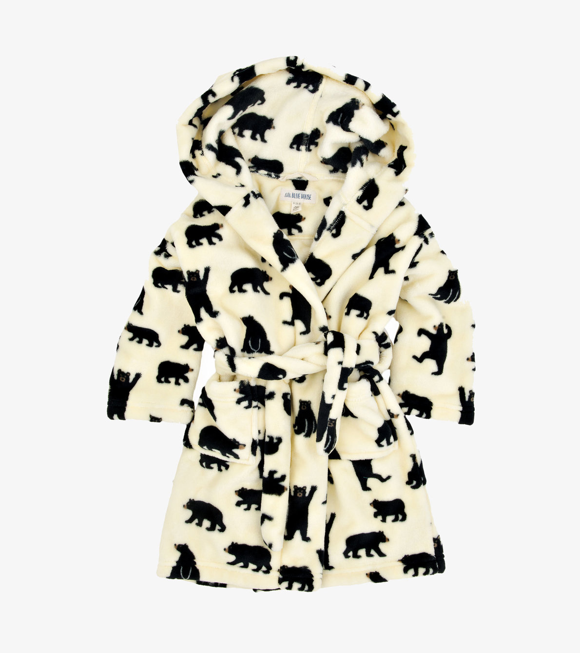 View larger image of Black Bears on Natural Kids Fleece Robe