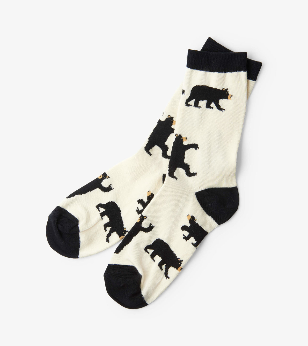 View larger image of Black Bears on Natural Women's Crew Socks