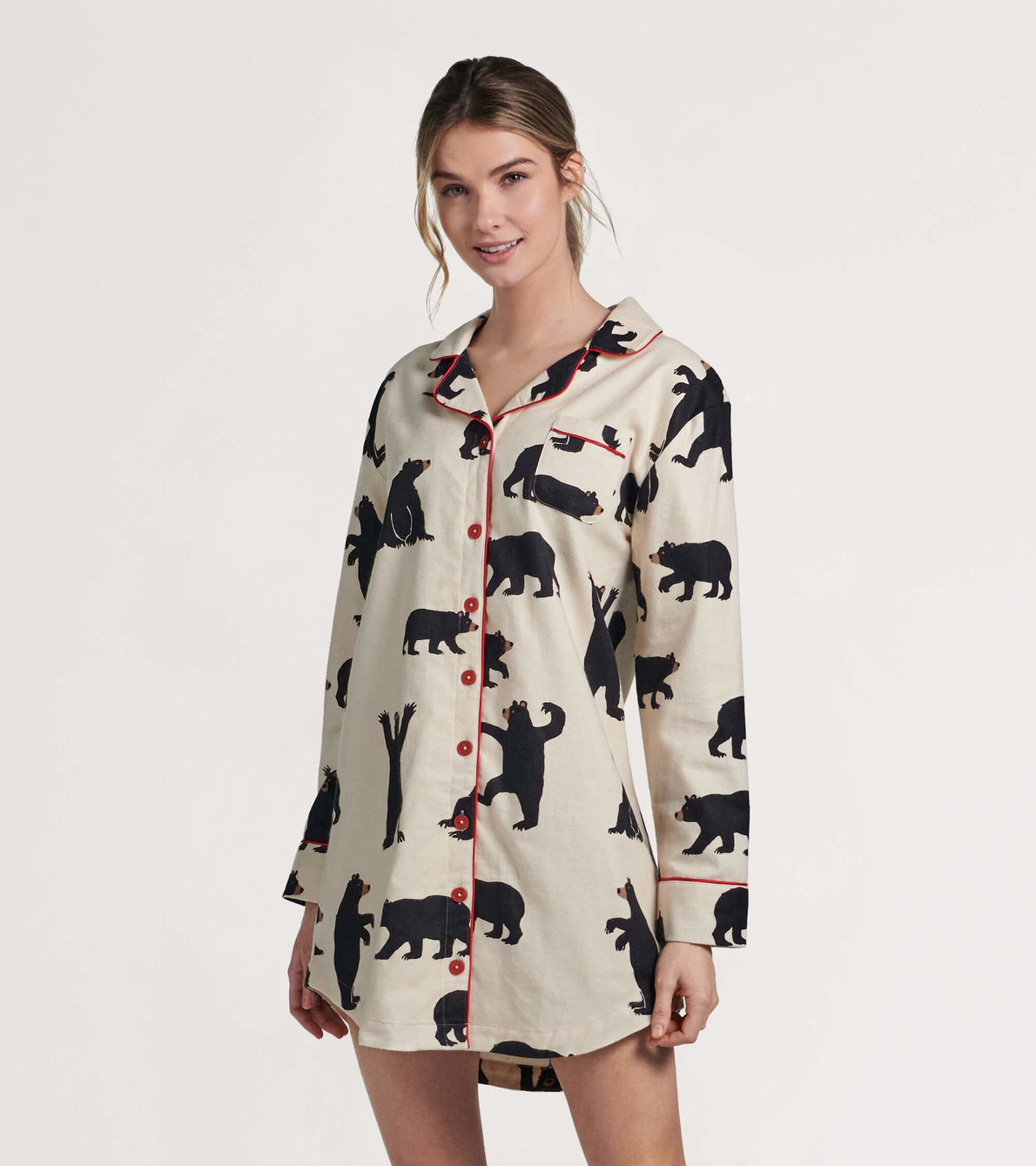 View larger image of Women's Black Bears Flannel Nightgown