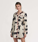 Women's Black Bears Flannel Nightgown