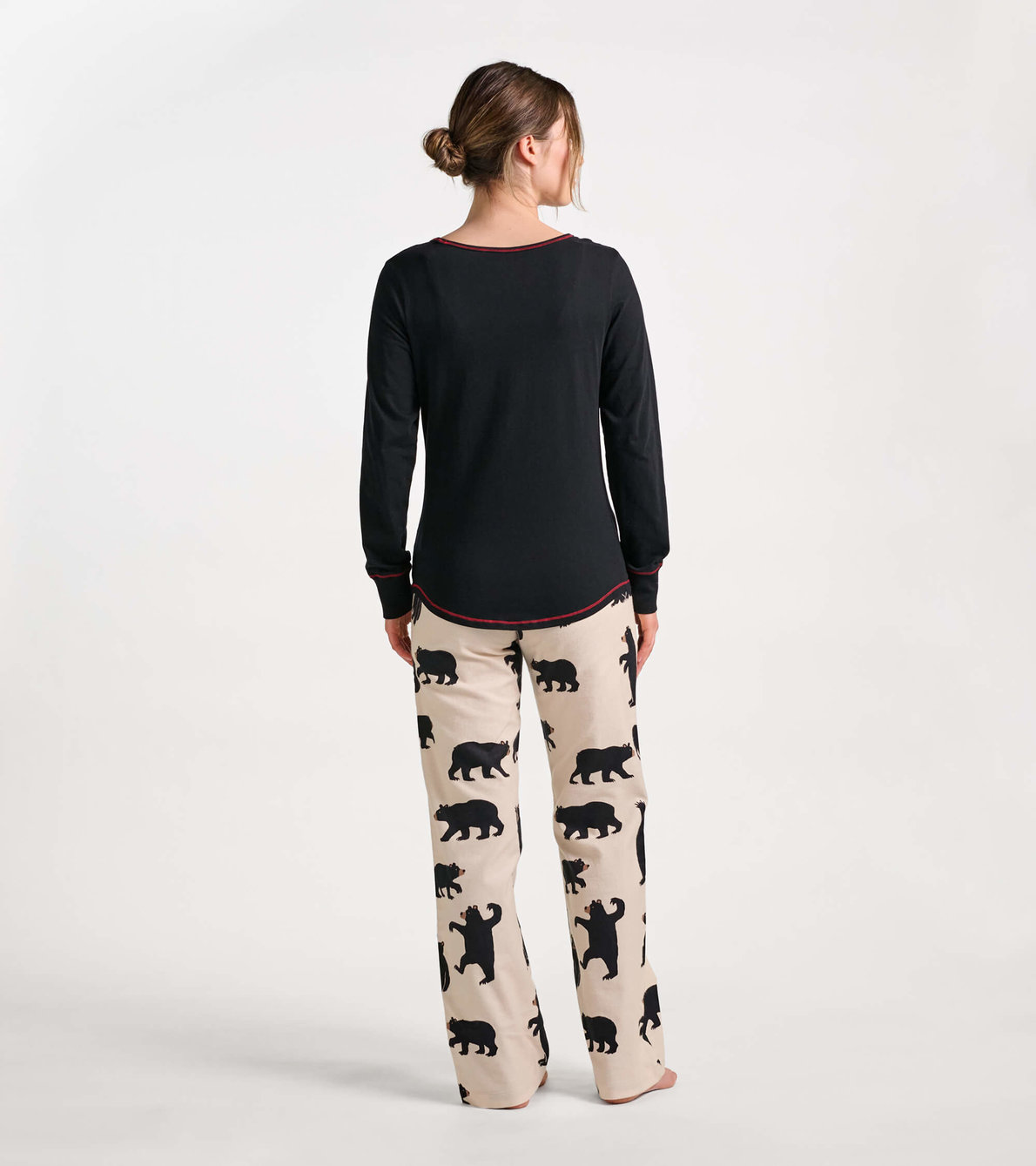 Agrandir l'image de Pantalon de pyjama en flanelle pour femme – Ours noirs