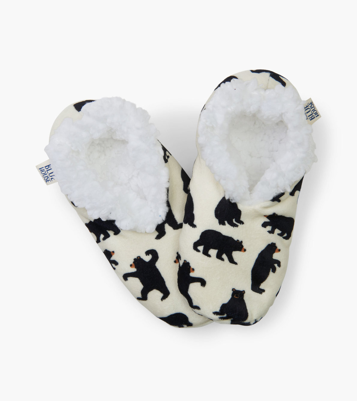 Agrandir l'image de Pantoufles chaudes et douillettes pour femme – Ours noirs
