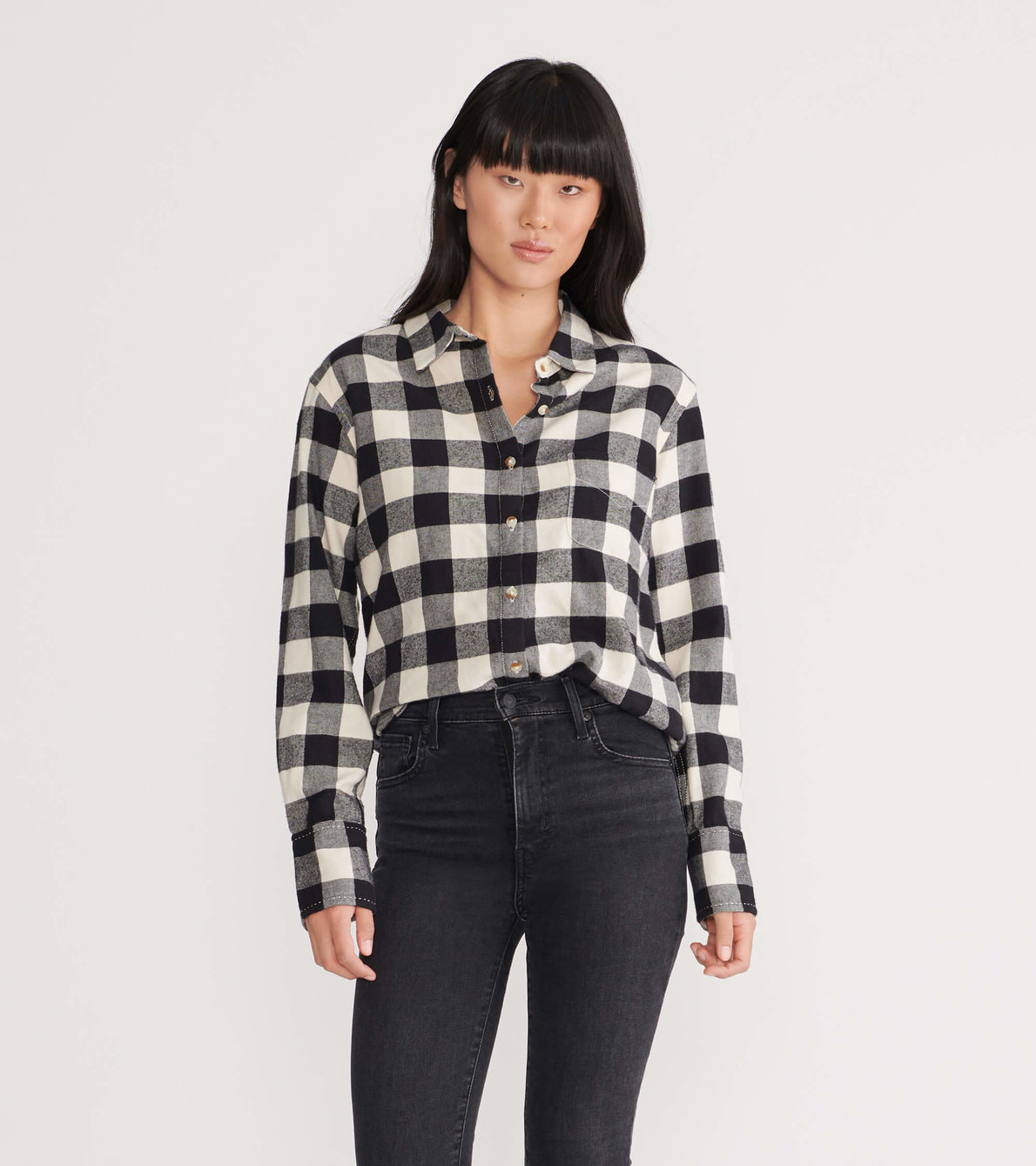View larger image of Black Plaid Women's Heritage Flannel Shirt