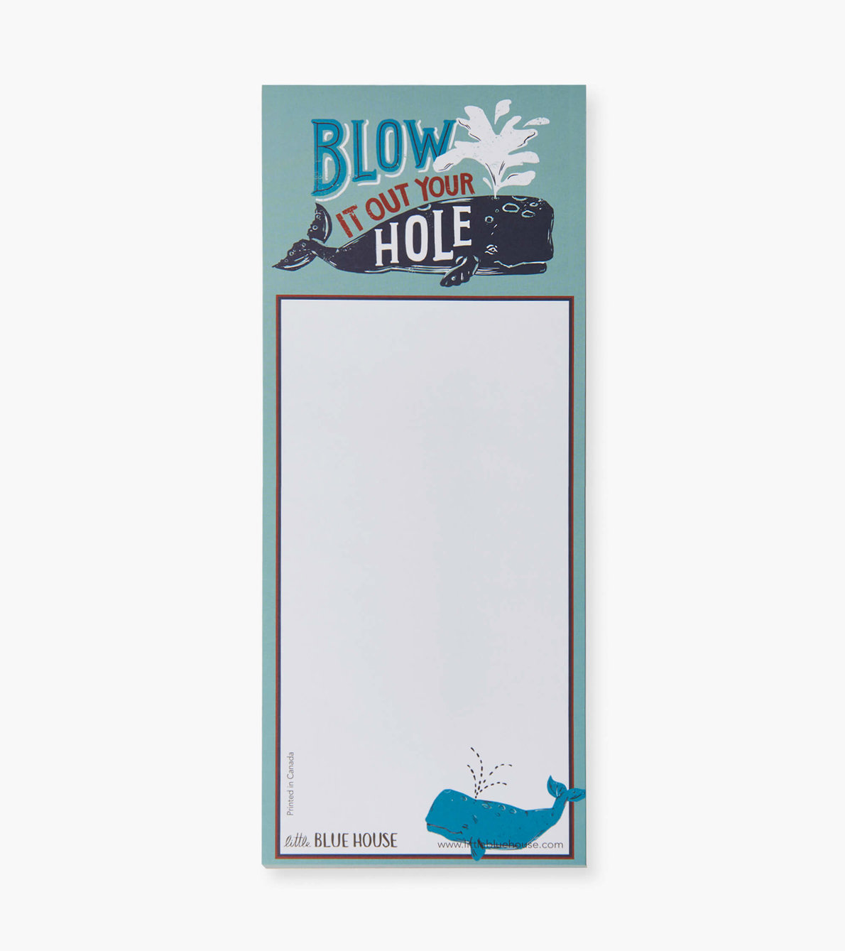 Agrandir l'image de Bloc-notes aimanté – Baleine « Blow it out your Hole »