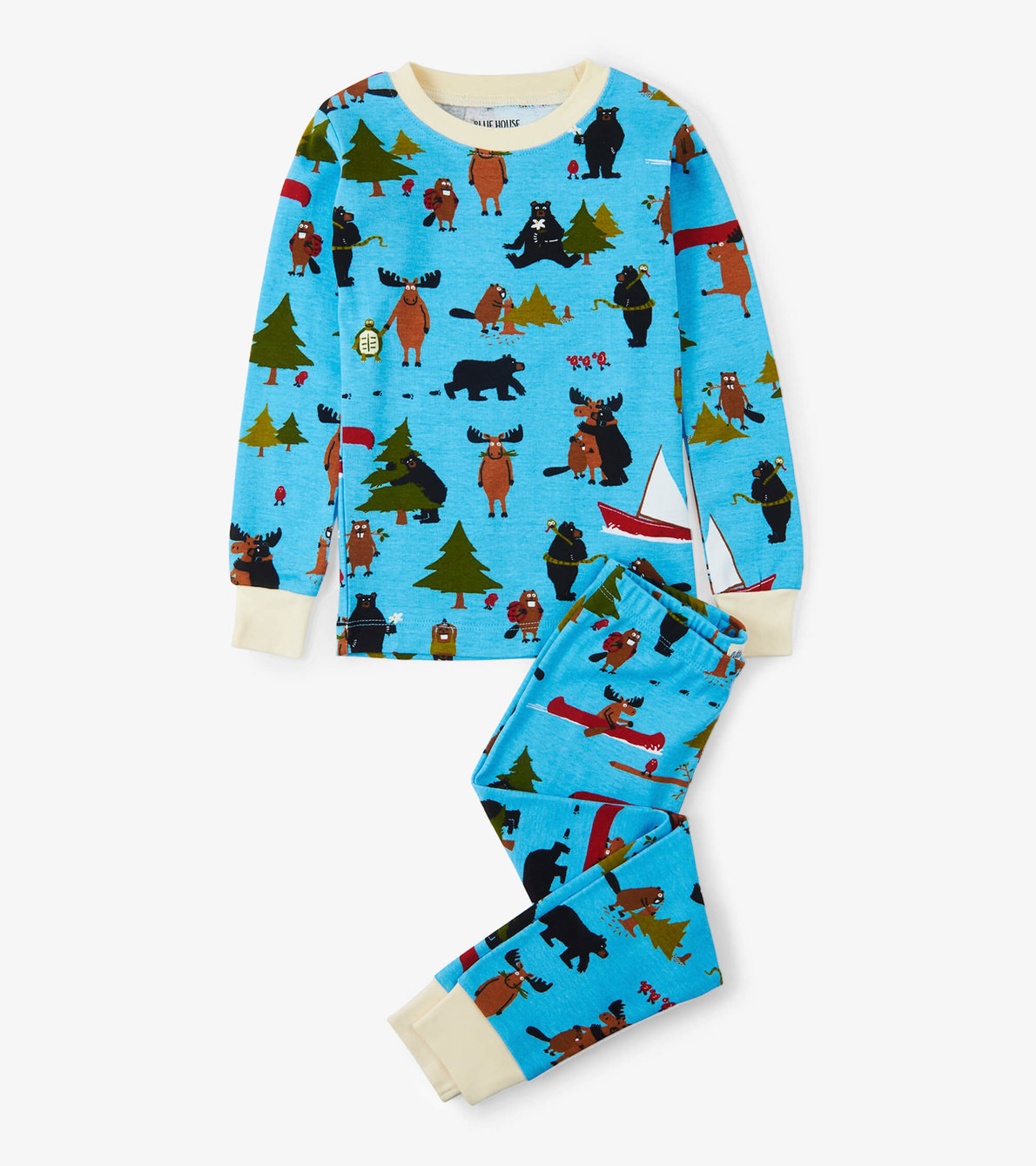 Agrandir l'image de Pyjama pour enfant – Animaux de la forêt bleu