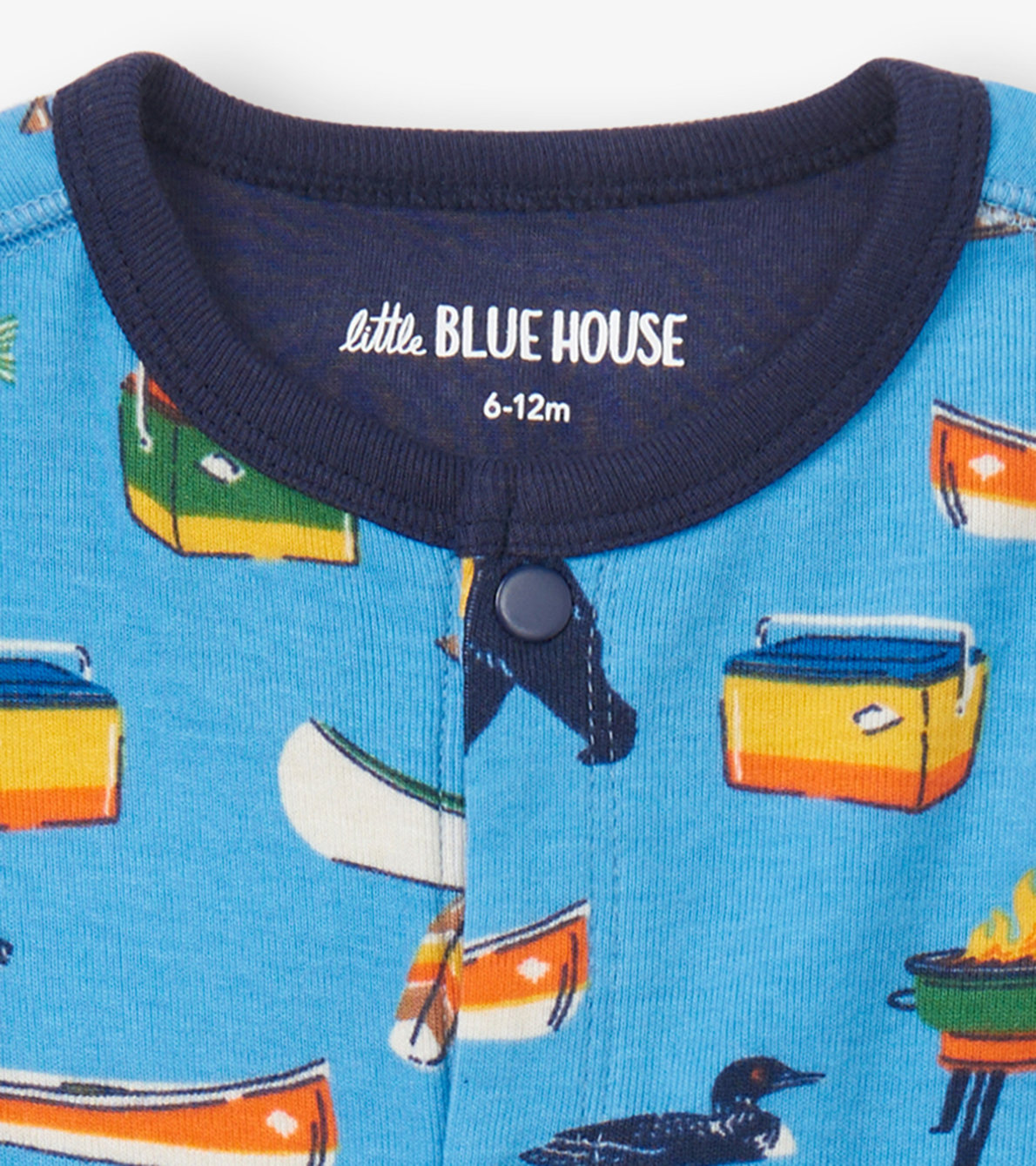 Agrandir l'image de Dormeuse et bonnet – Sur le lac, fond bleu
