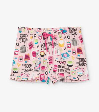 Women's Layla Bridal Short Sleeve Pajama Shirt & Pajama Boxer Shorts Sleep  Set