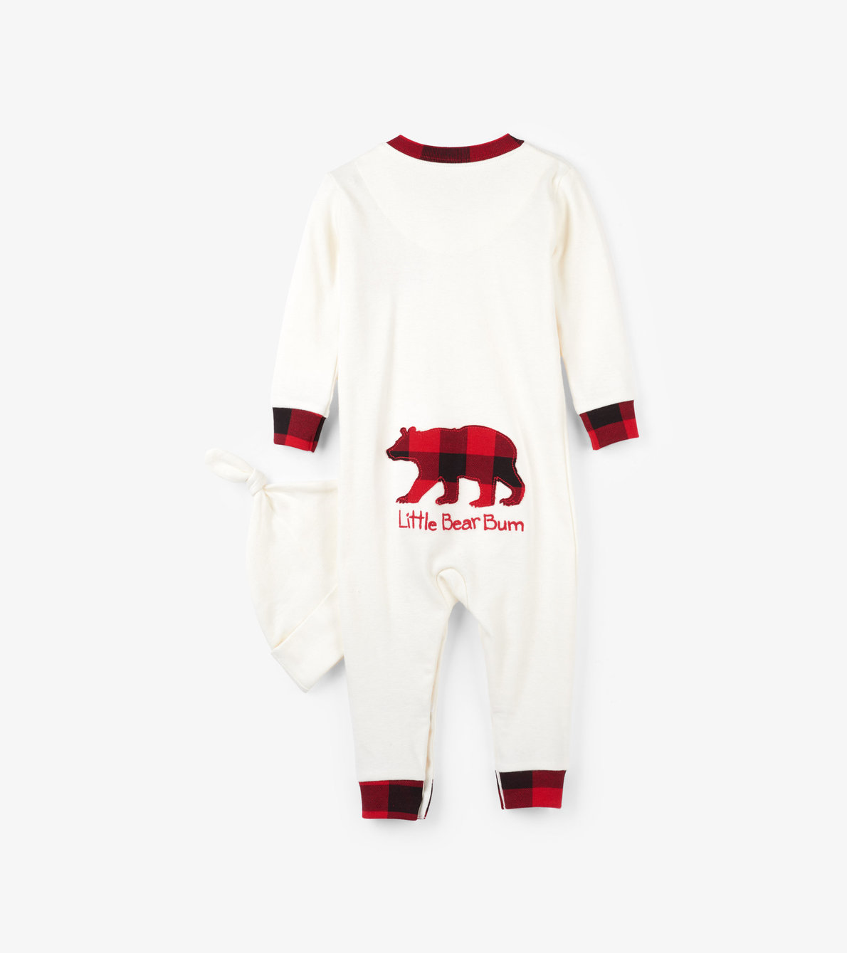 View larger image of Buffalo Plaid Baby Coverall with Hat