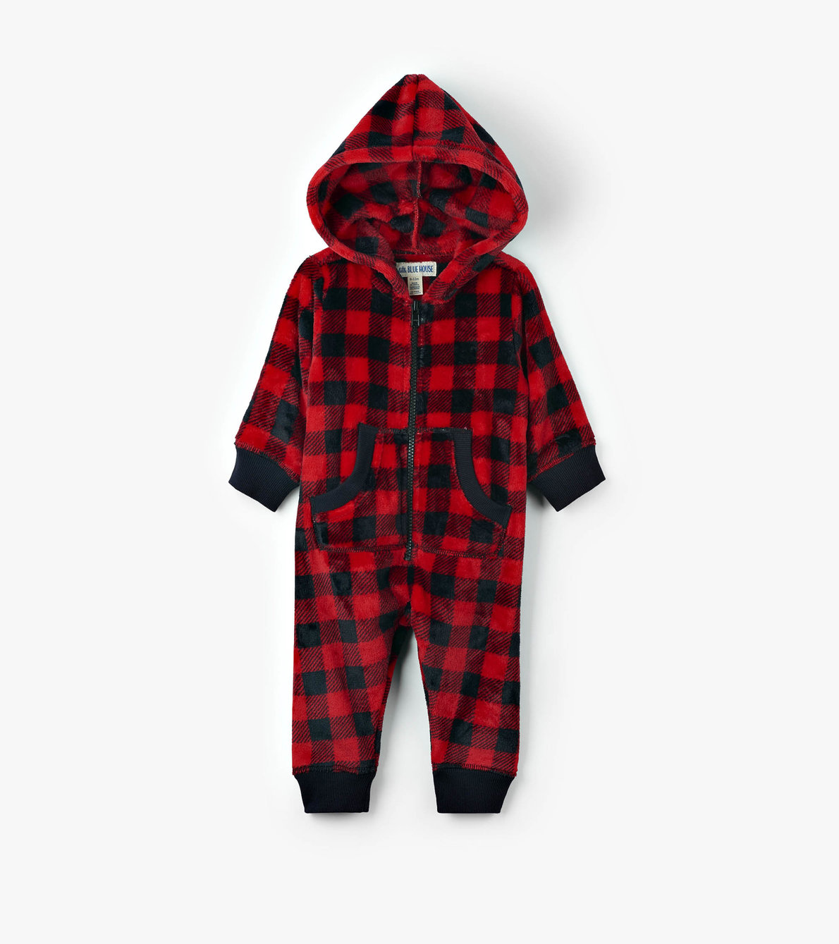 View larger image of Baby Buffalo Plaid Hooded Fleece Jumpsuit