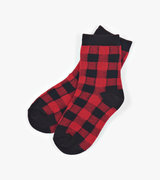 Chaussettes pour enfant – Tartan rouge et noir