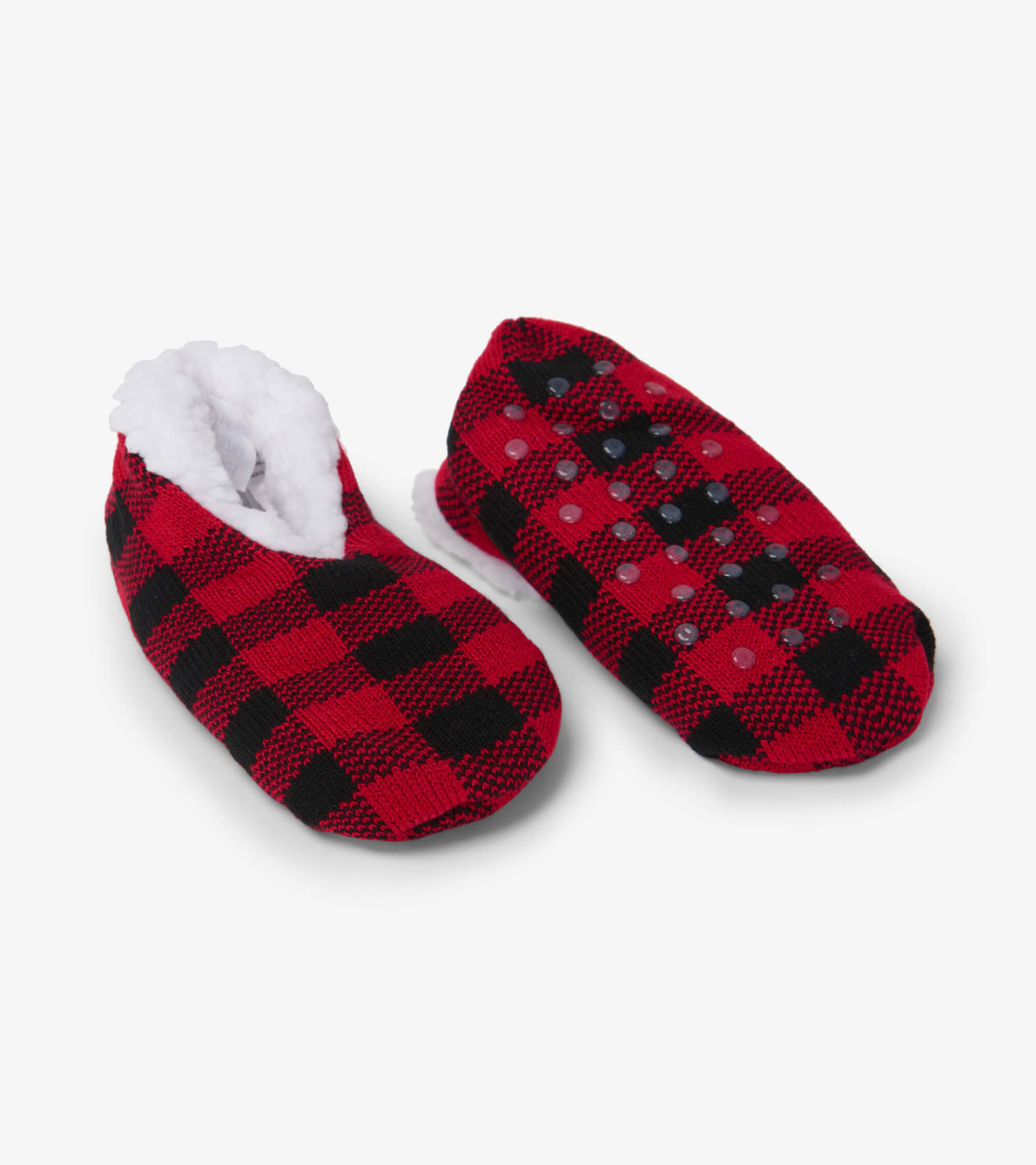 View larger image of Buffalo Plaid Kids Warm and Cozy Slippers