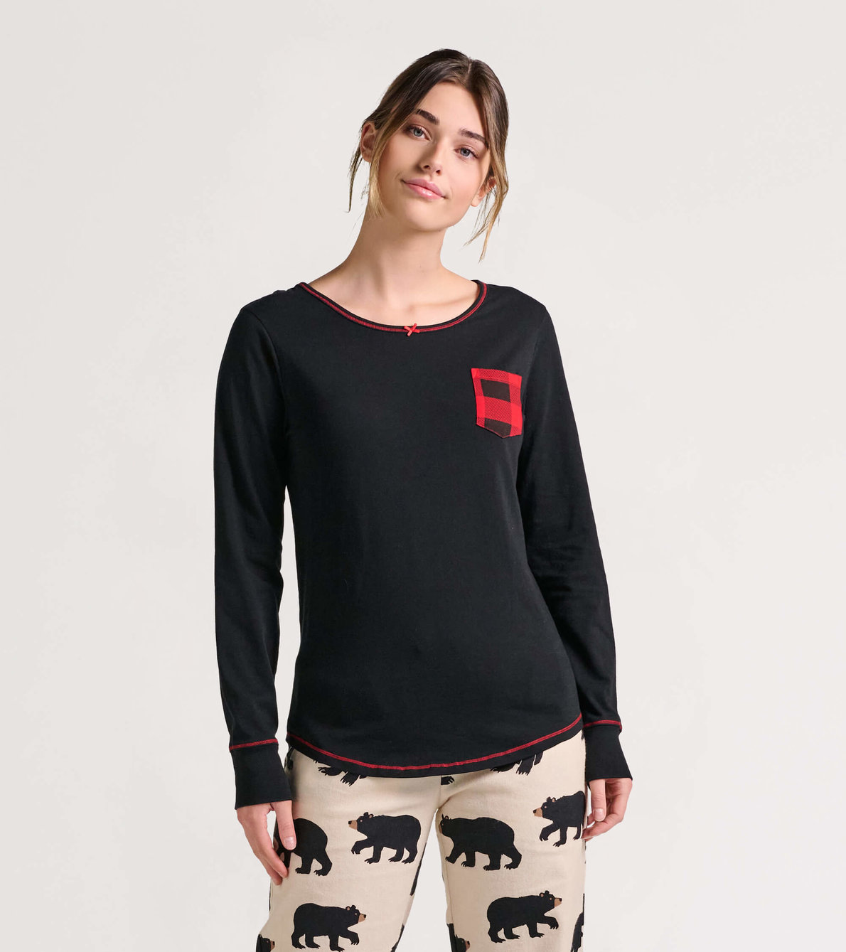 View larger image of Buffalo Plaid Women's Stretch Jersey Top