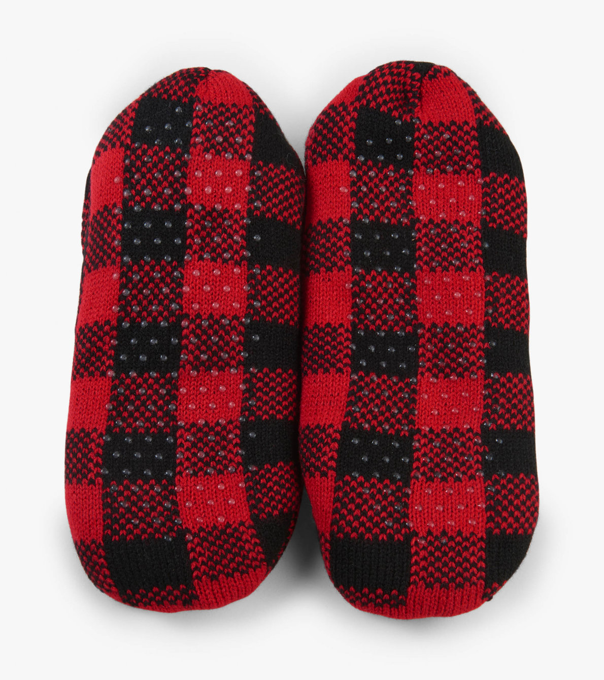 Agrandir l'image de Pantoufles chaudes et douillettes pour femme – Tartan rouge et noir