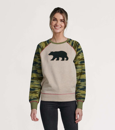 Pull pour femme, collection Heritage – Ours et motif camouflage