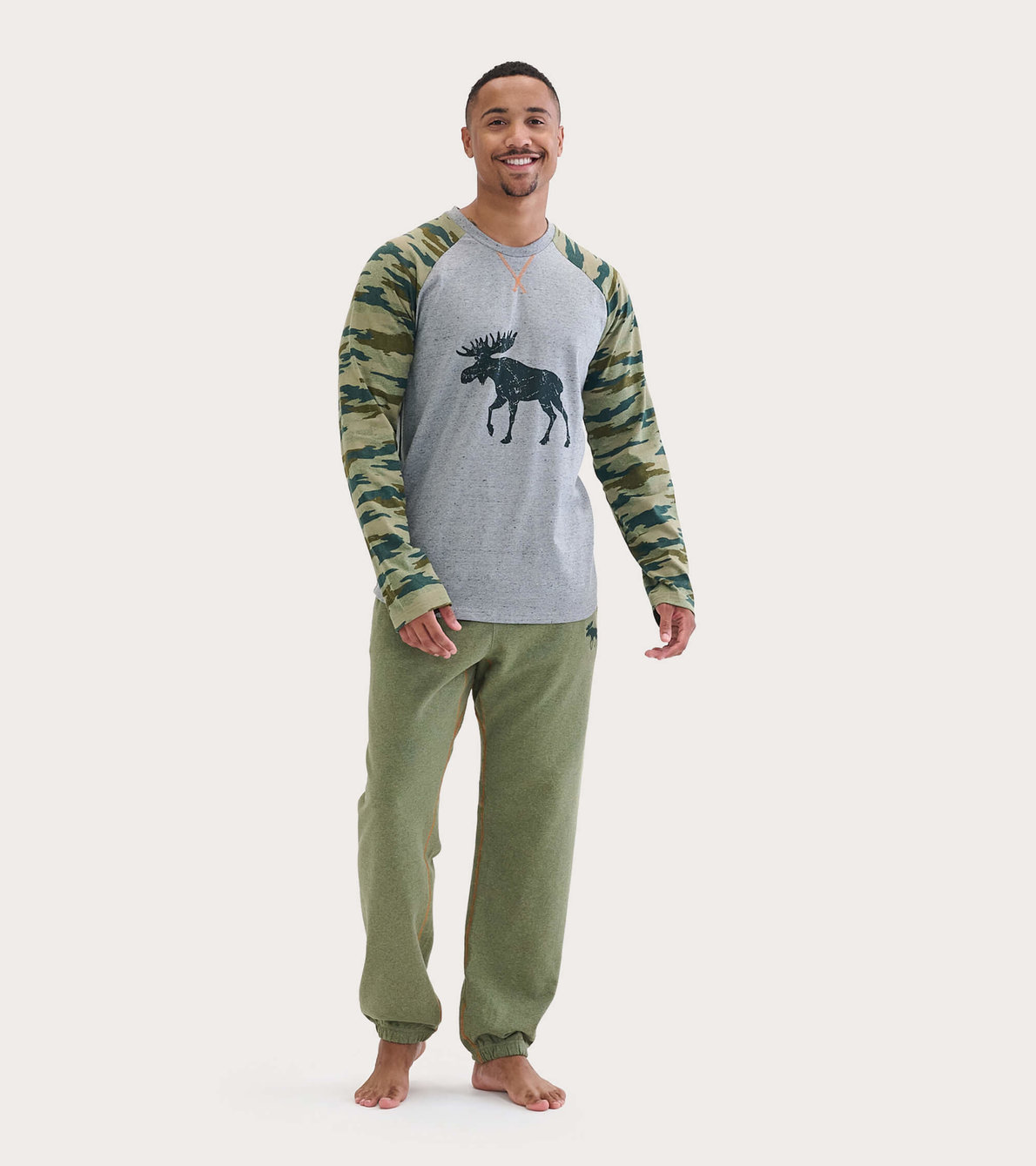 Agrandir l'image de T-shirt à manches longues pour homme, collection Heritage – Orignal et motif camouflage