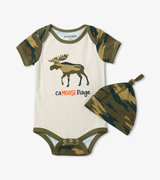 Camooseflage Baby Bodysuit With Hat