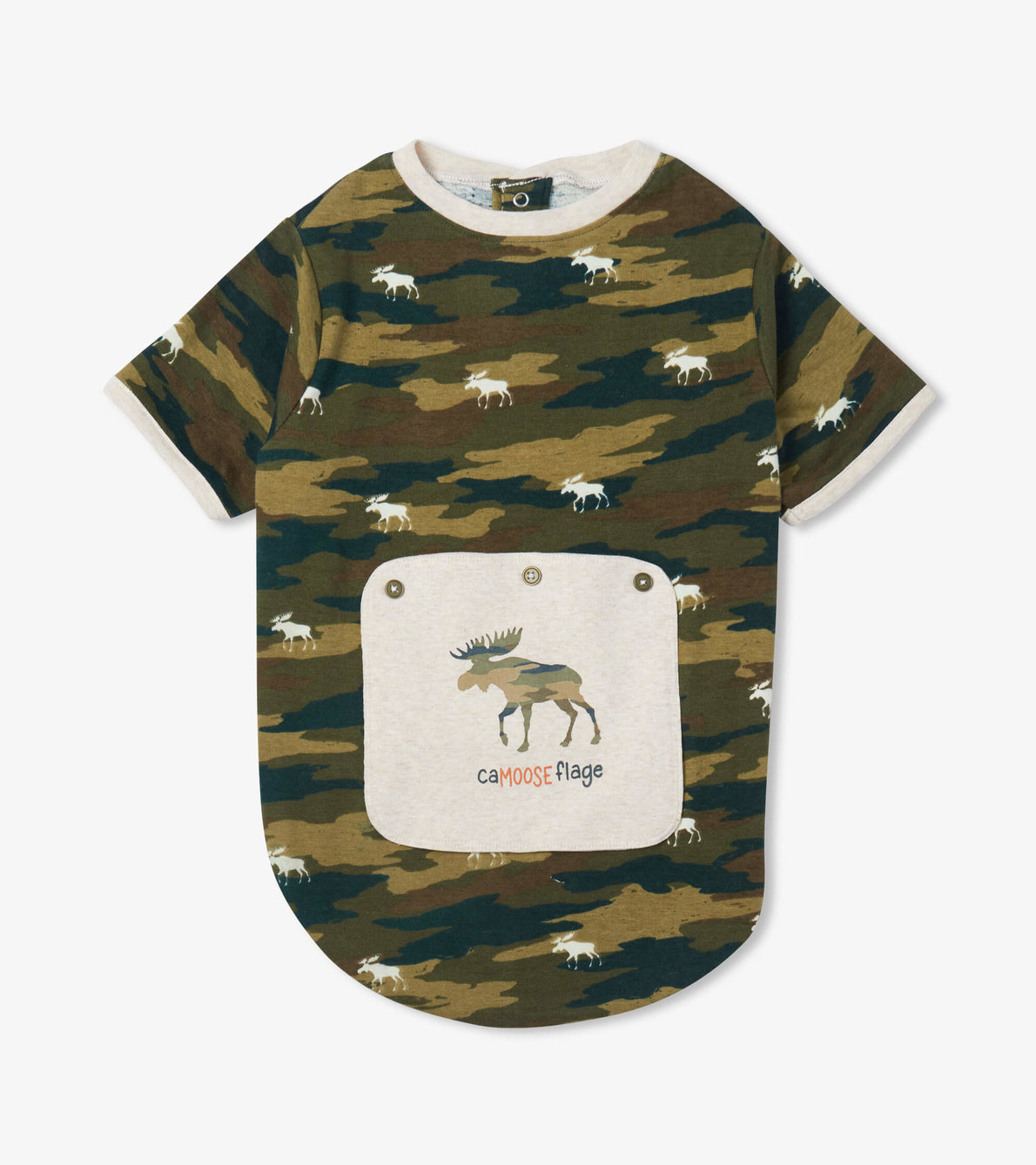 Agrandir l'image de T-shirt pour chien – Orignaux sur motif camouflage