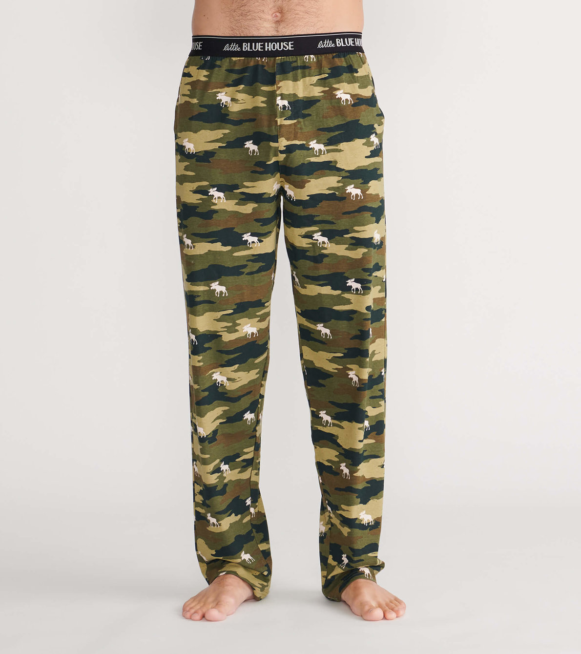 Agrandir l'image de Pantalon de pyjama en jersey pour homme – Orignal sur motif camouflage