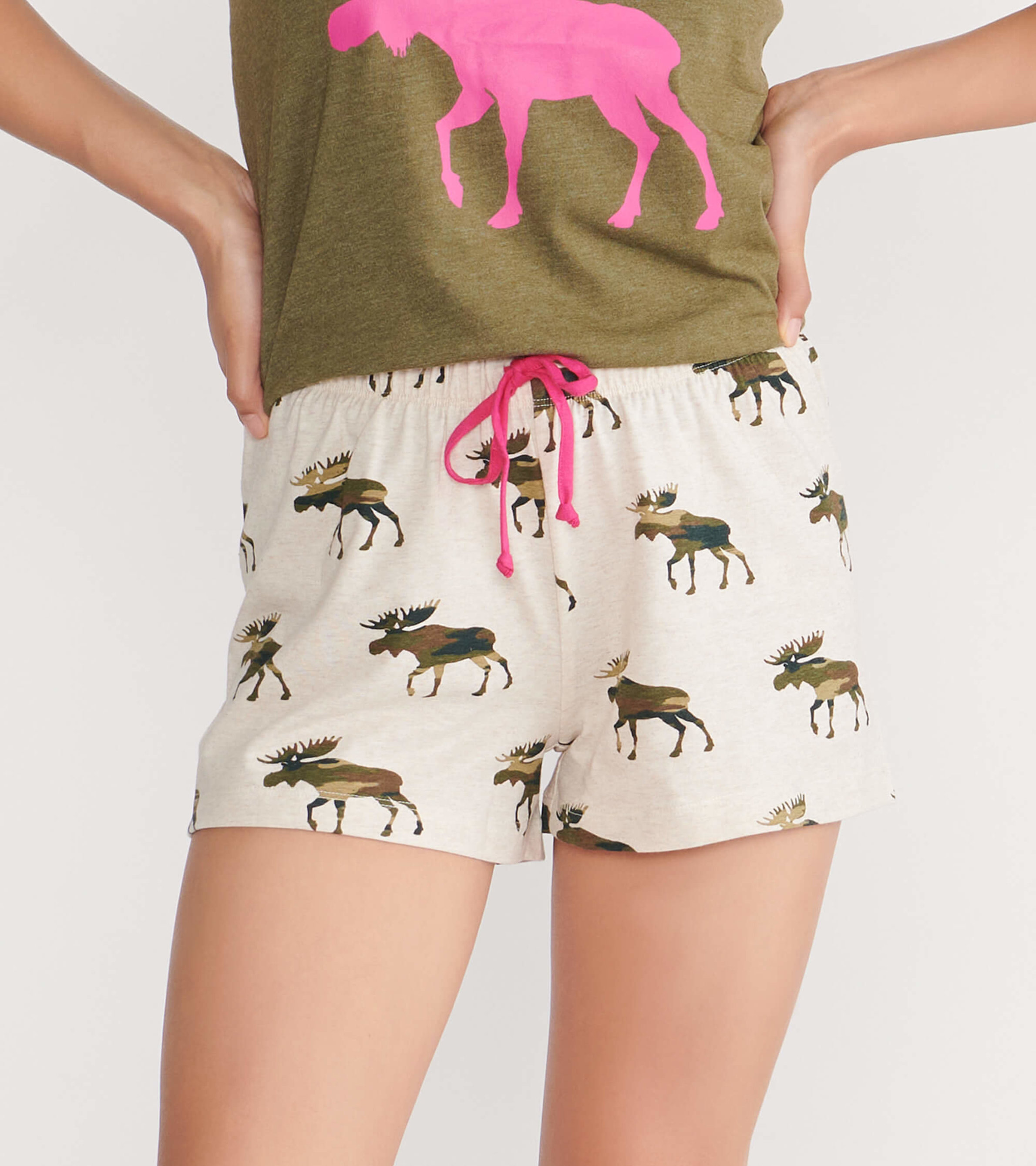 Camooseflage Women's Tank and Shorts Pajama Separates - Little