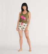 Camooseflage Women's Tank and Shorts Pajama Separates